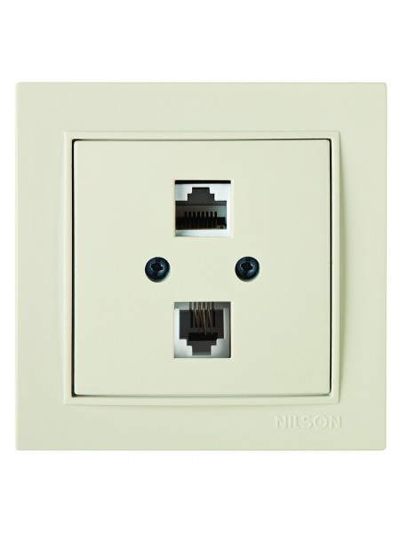 Розетка Nilson Thor кремова телефонна 2-на RJ11 (27121041) Розетка Nilson Thor кремова телефонна 2-на RJ11 (27121041)