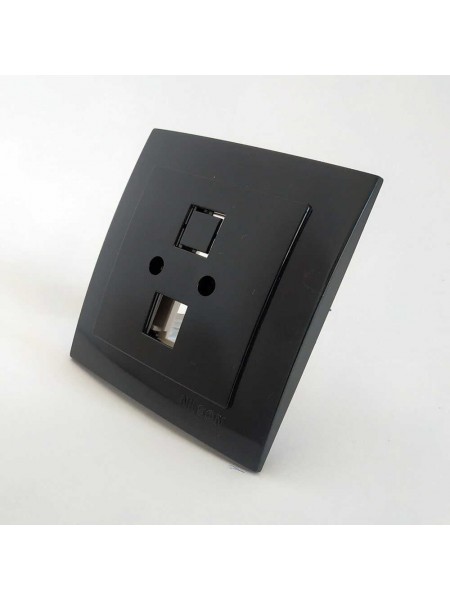Розетка Nilson Touran чорна комп'ютерна  CAT5e RJ45 ( 24221044 )