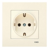 Розетка VI-KO Karre кремова 1-на з заземленням (90960108)