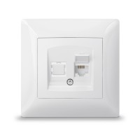 Розетка PC одинарна комп'ютерна біла TITANUM STANDARD ТF-ST-SK1PC-W - 299686