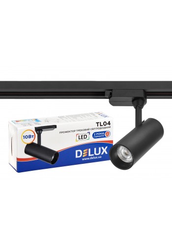 Прожектор світлодіодний трековий DELUX TL04 10 Вт 24° 4000K чорний