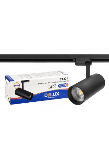 Прожектор світлодіодний трековий DELUX TL04 30 Вт 36° 4000K чорний