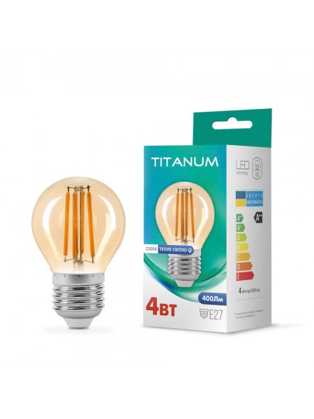 LED лампа TITANUM  Filament G45 4W E27 2200K бронза TLFG4504272A - 298641