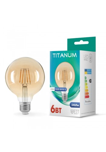 LED лампа TITANUM Filament G95 6W E27 2200K бронза TLFG9506272A - 298672