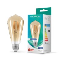 LED лампа TITANUM  Filament ST64 6W E27 2200K бронза TLFST6406272A - 298634
