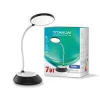 LED лампа настiльна з акумулятором TITANUM TLTF-022B 7W 3000-6500K USB чорна TLTF-022B - 482110