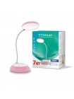 LED лампа настiльна з акумулятором TITANUM TLTF-022P 7W 3000-6500K USB рожева TLTF-022P - 482226