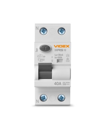 Диференційне реле VIDEX RESIST АС 2п 30мА 10кА 40А VF-RS10-DR2АС40 - 482721