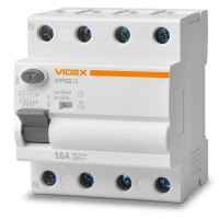 Диференційне реле VIDEX RESIST АС 4п 30мА 10кА 16А VF-RS10-DR4AC16 - 482738