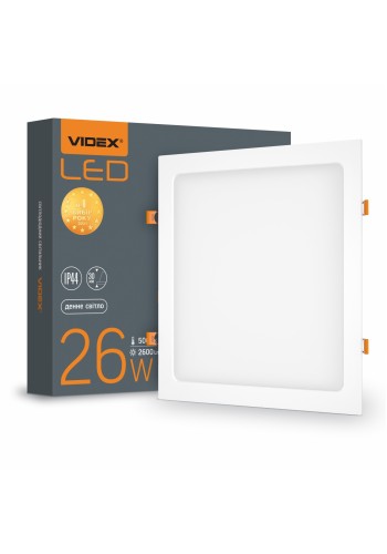 LED світильник Back вбудований квадратний VIDEX 26W 5000K VL-DLBS-265 - 482301