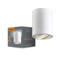 Світильник VIDEX під лампу GU10 SPF04A накладний білий + біла призма VL-SPF04A-WPW - 482035