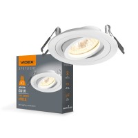 Світильник VIDEX під лампу GU10 врізний Круглий Білий VL-SPF08R-W VL-SPF08R-W - 482950