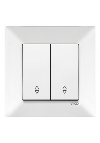 Вимикач VI-KO Meridian білий 2кл прохідний (90970017-WH)