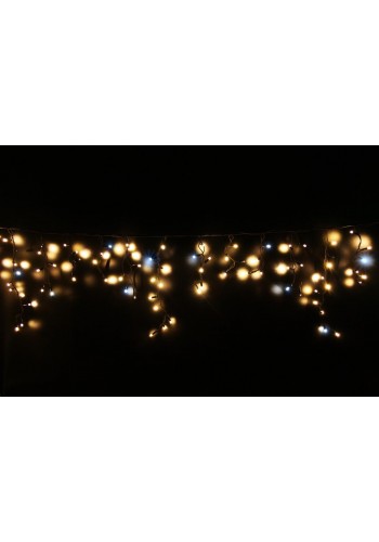 Гірлянда вулична LUMION бахрома 90LED 230V 2x0,5m білий теплий / чорний, мерехтить 9LED IP44 EN