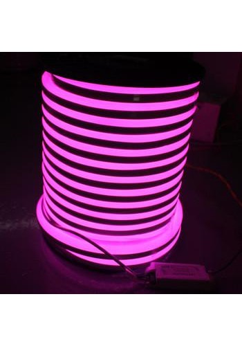 Вуличний світловий шнур Lumion 220V SUPER SMD NEON FLEX 8 * 16мм, 92 світлодіода / м.п., 50м / рул колір рожевий
