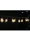 Вулична світлодіодна ретро-гірлянда лампочки Lumion Filament Bulb String 2м 10 ламп зовнішня колір білий теплий