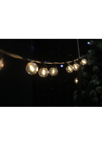 Уличная светодиодная ретро-гирлянда лампочки Lumion Galaxy Bulb String 10м 50 ламп наружная цвет белый теплый