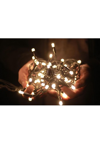 Гірлянда вулична LUMION нитка 100LED 10m 230V колір білий теплий / чорний IP44 EN