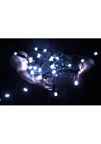 Гірлянда вулична LUMION нитка 100LED 10m 230V колір білий холодний / чорний IP44 EN