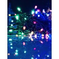 Гірлянда вулична LUMION нитка 100LED 10m 230V мульти колір, мерехтять 10LED IP44 EN