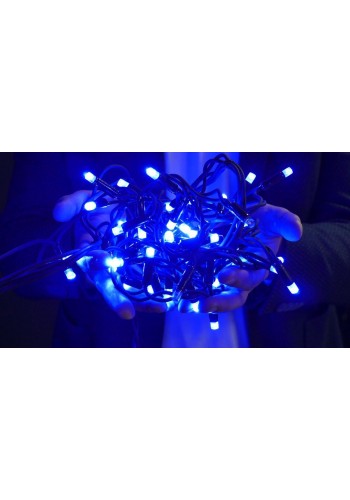 Гирлянда уличная LUMION нить 100LED 10m 230V цвет синий/черный, IP44 EN