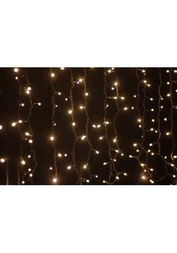 Гірлянда вулична LUMION штора 288LED 1,5x1m 230V колір білий теплий / чорний IP44 EN