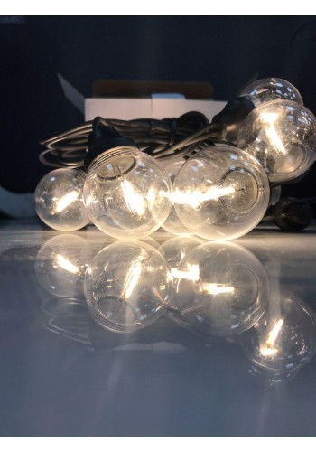 Уличная светодиодная ретро-гирлянда лампочки Lumion Filament Bulb String S14 2м 10 ламп цвет белый теплый