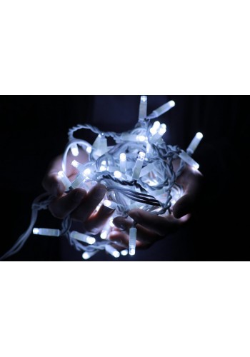 Гірлянда вулична LUMION нитка 200LED 10m 230V колір білий / білий, мерехтить 20 LED IP44 EN