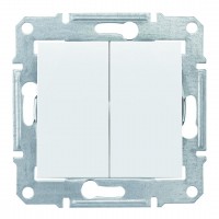 Двоклавішний вимикач 10 AX IP44 Sedna SDN0300421 білий