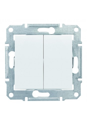 Двухклавишный выключатель 10 AX IP44 Sedna SDN0300421 белый