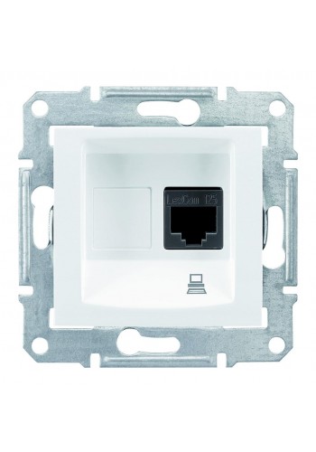 Компьютерная розетка RJ45, кат. 5e, экр. STP, с пружинными зажимами Sedna SDN4500121 белый