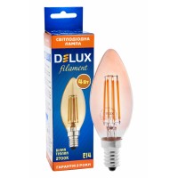 Лед лампа DELUX BL37B 4 Вт 2700K amber 220В E14 filament - (90011682)