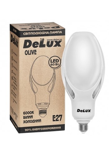 лампа Світлодіодна DELUX OLIVE 60w E27 6000K заміна ртутно-вольфрамової лампи - (90011620)