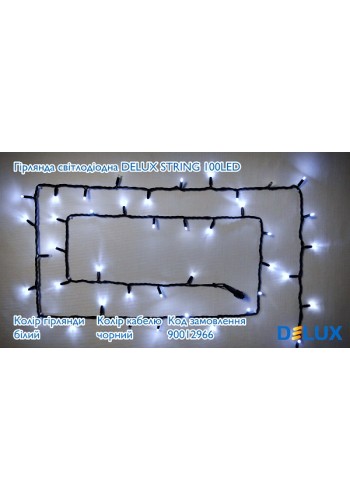 гірлянда зовн DELUX STRING 100LED 10m 20flash білий/чор IP44 - (90012966)