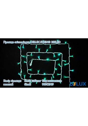 гірлянда зовн DELUX STRING 100LED 10m 20flash зелен/біл IP44 - (90012969)