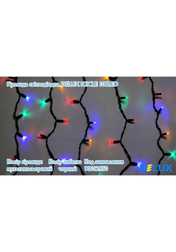 гірлянда зовн DELUX ICICLE 108LED 2x1m 27flash мульт/черн IP44 - (90012950)