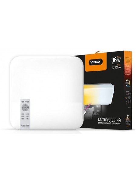 LED світильник VIDEX функціональний квадратний 36W 2800-6000K 220V IP20 VL-CLSS-36