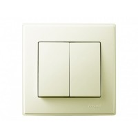 Выключатель двойной LEZARD LESYA 705-0303-101 кремовый  с кремовой вставкой
