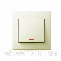 Выключатель с подсветкой LEZARD LESYA 705-0303-111 кремовый  с кремовой вставкой