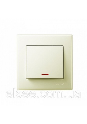 Вимикач з підсвічуванням LEZARD LESYA 705-0303-111 кремовий з кремовою вставкою