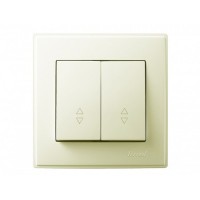 Выключатель проходной двойной LEZARD LESYA 705-0303-106 кремовый  с кремовой вставкой