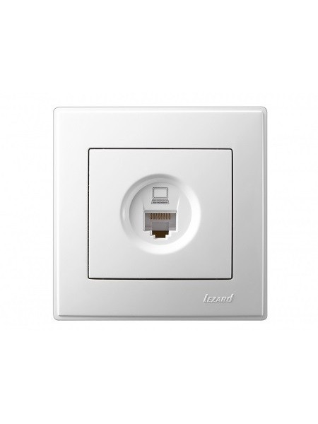 Розетка компьютерная LEZARD LESYA 705-0202-139 белый с белой вставкой