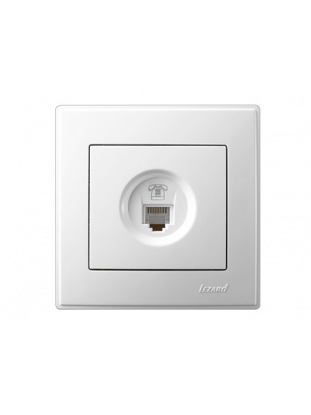 Розетка телефонная евро LEZARD LESYA 705-0202-137 белый с белой вставкой