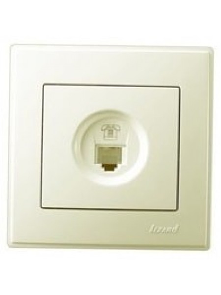 Розетка телефонная евро LEZARD LESYA 705-0303-137 кремовый  с кремовой вставкой