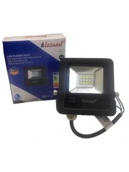 Лед Прожектор 10Вт, Алюмінієвий корпус IP65 6500K 800Lm PAL6510 LEZARD