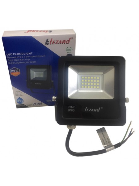 Лед Прожектор 20 Вт, Алюмінієвий корпус IP65 6500K 1600Lm PAL6520 LEZARD