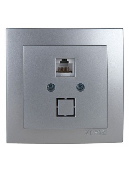 Розетка Nilson Touran серебро ком. CAT5e RJ45 - (24131044) Розетка Nilson Touran серебро ком. CAT5e RJ45 - (24131044)