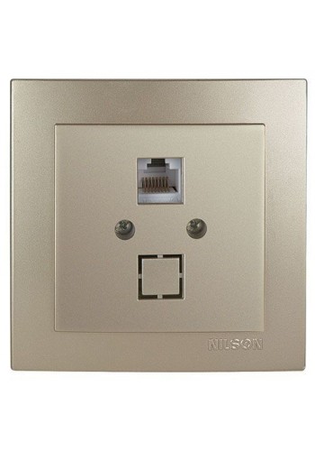 Розетка Nilson Touran золото ком. CAT6e RJ45 - (24151045)