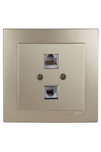 Розетка Nilson Touran золото ком. CAT5e RJ45 2на - (24151046)