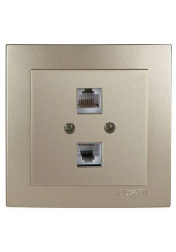 Розетка Nilson Touran золото ком. CAT5e RJ45 2на - (24151046)